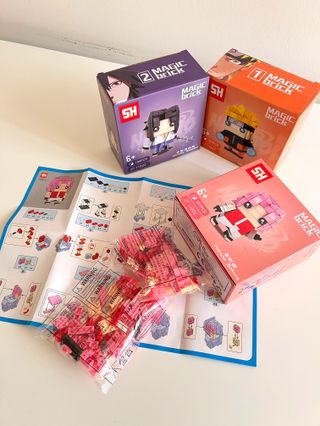 Set 3 Bricks Naruto: Sakura, Sasuke, Naruto Brique