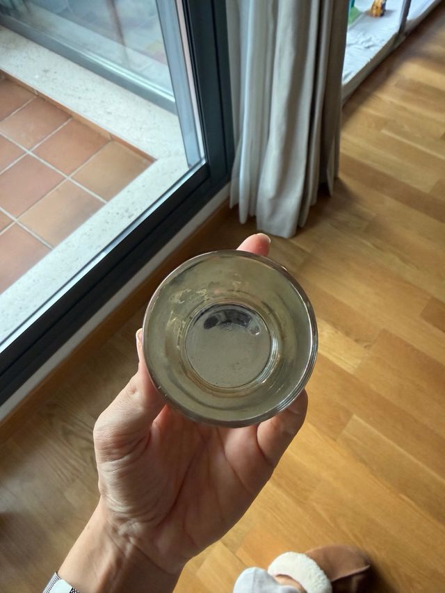 Portavelas de cristal plateado 7 Uds