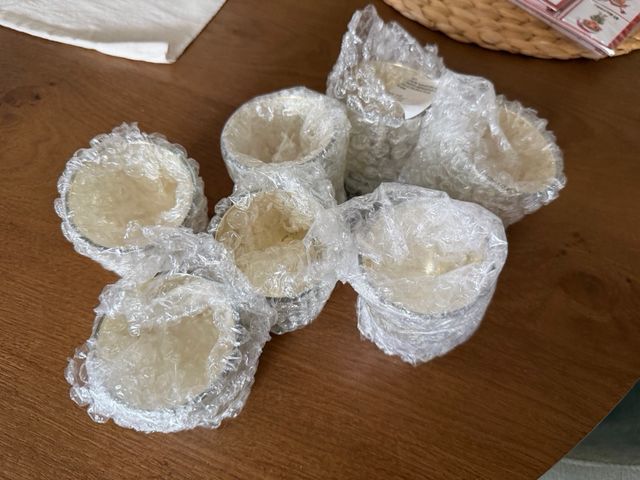 Portavelas de cristal plateado 7 Uds