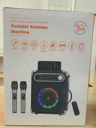 Máquina Karaoke Portátil Luces Discoteca