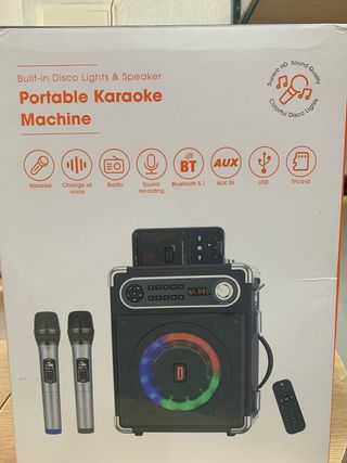 Máquina Karaoke Portátil Luces Discoteca