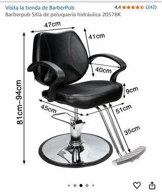 2 Sillas de Peluquería BarberPub Hidráulica Nuevas