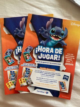 Cromos Disney Carrefour Hora de Jugar 44 tarjetas