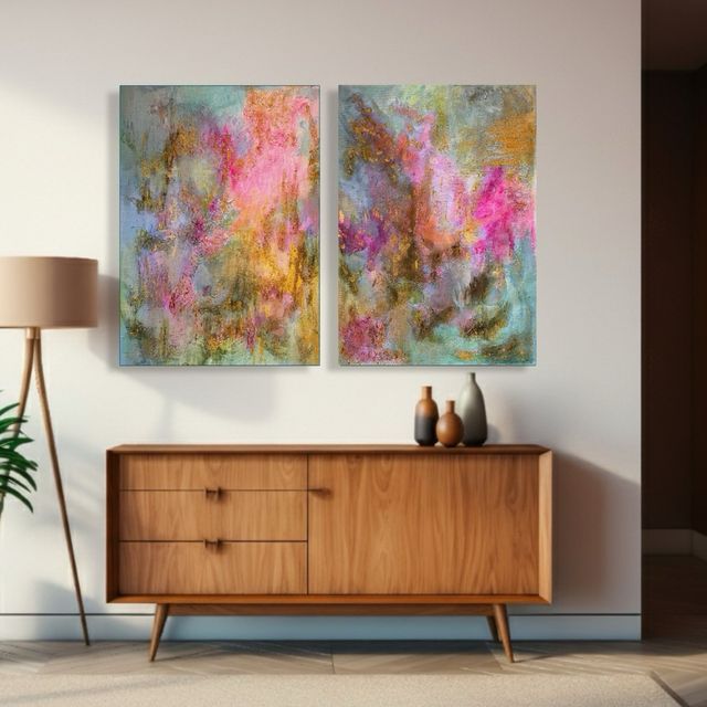 2 Cuadros Abstractos Modernos Salón