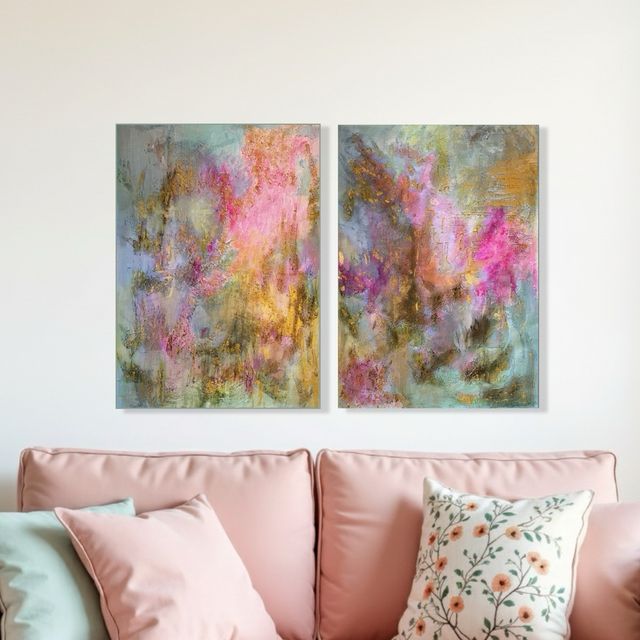 2 Cuadros Abstractos Modernos Salón