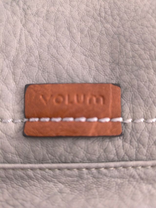 Bolso de piel gris y marrón Volum