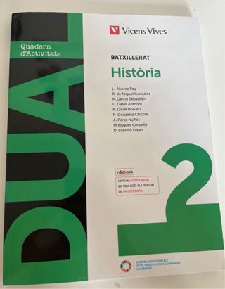 Llibre historia segon de batxillerat Vicens vives.