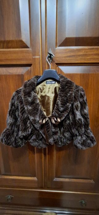 Coprispalle pelliccia sintetica marrone