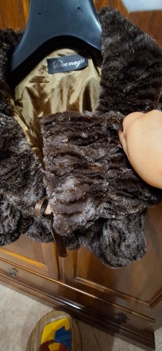 Coprispalle pelliccia sintetica marrone