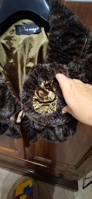 Coprispalle pelliccia sintetica marrone