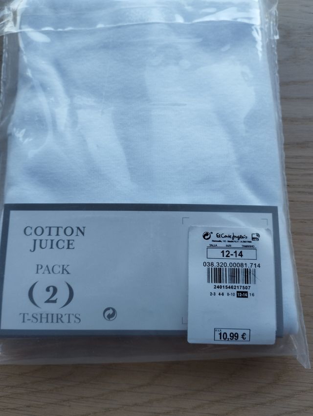 Camisetas interiores niño Cotton Juice Talla 12-14