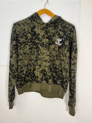 Felpa Hummel con cappuccio Camo Verde Taglia L