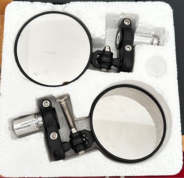 Espelhos de moto redondos pretos