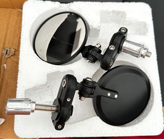 Espelhos de moto redondos pretos