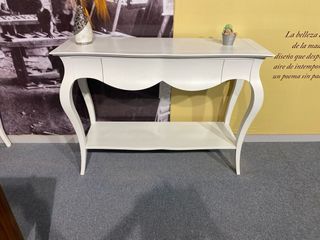 Mueble recibidor vintage blanco madera