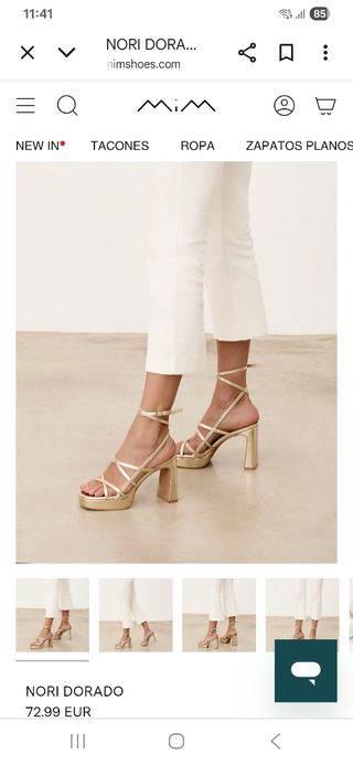 Zapatos de fiesta dorados MIM sin estrenar