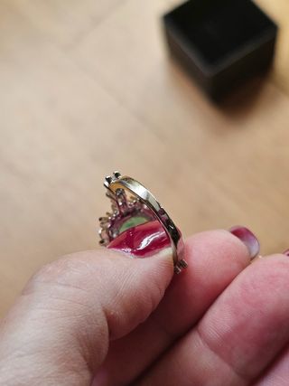 anello argento con zirconia e smeraldo sintetico 