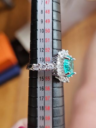 anello argento con zirconia e smeraldo sintetico 