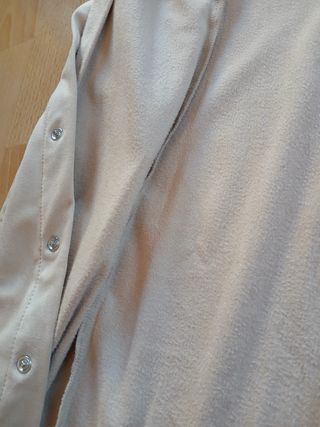 Vestido/Camisa Larga MET Beige con Pedrería