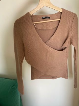 Blusa de punto Zara – Talla S – Color camel