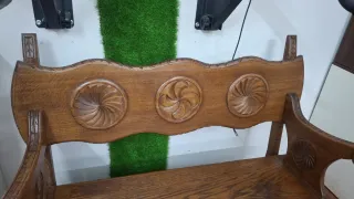 Baúl Banco de madera artesanal tallado