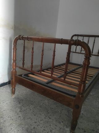 Cama antigua madera 90cm