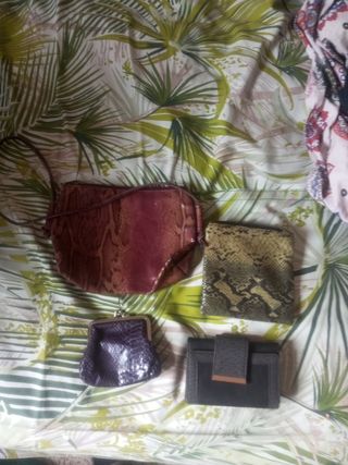 Pack 4 neceser/ cartera reptil