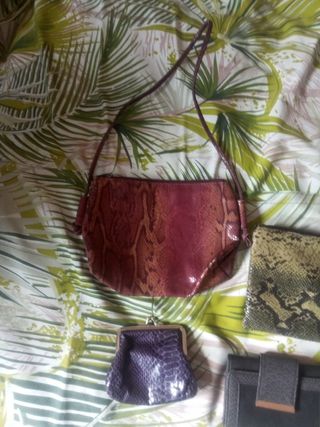 Pack 4 neceser/ cartera reptil