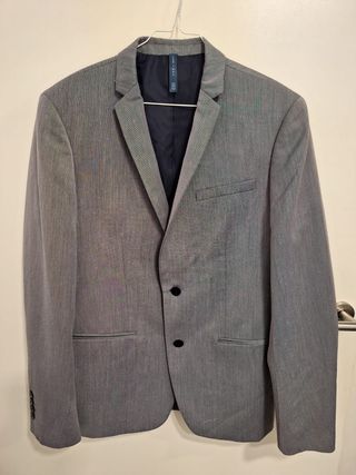 Americana/Blazer Zara Hombre Gris