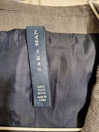 Americana/Blazer Zara Hombre Gris