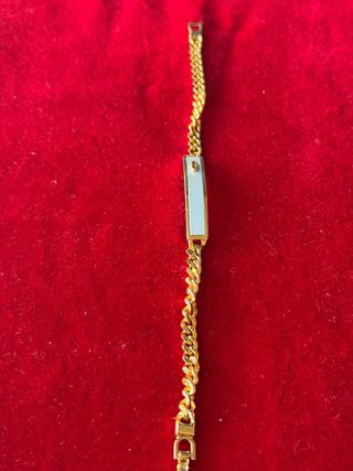 Pulsera Dior CD Oro y Blanco