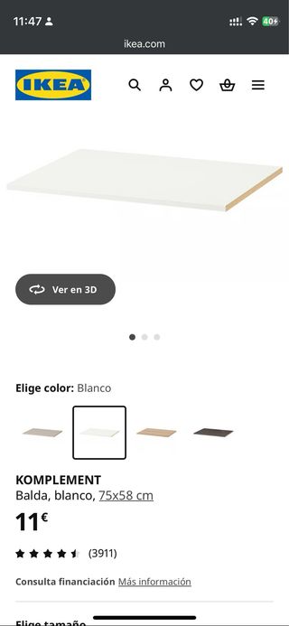 x2 komplement balda 75cm