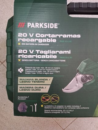 Tijeras Cortarramas Parkside 20V Recargable