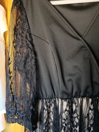 Vestido Negro Encaje Talla XL Emery Rose