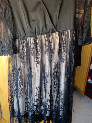 Vestido Negro Encaje Talla XL Emery Rose