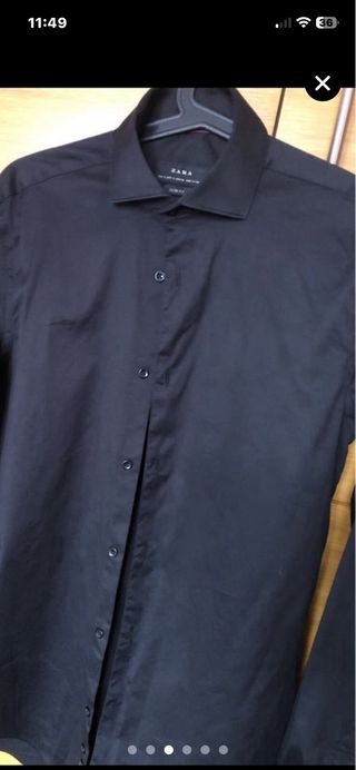Camisa Negra Vestir Talla S y gemelos