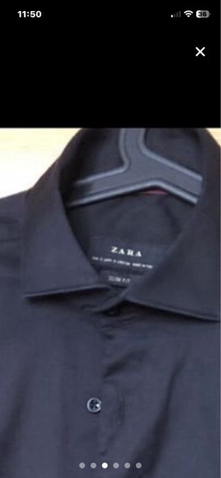 Camisa Negra Vestir Talla S y gemelos