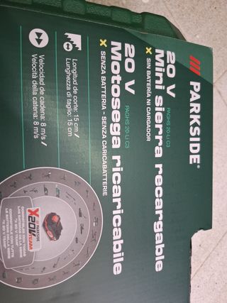 Mini sierra recargable Parkside 20V
