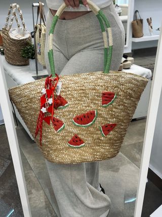 Bolso de playa sandía y naranja
