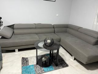 Sofá modular gris de tela