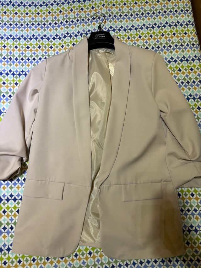 Blazer donna beige con cartellino 