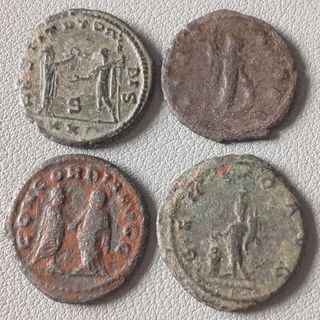 ≡ Lote de 4 monedas romanas Antoninianos 