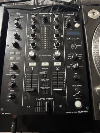 Pioneer DJM-450 Mezclador DJ Negro con su caja