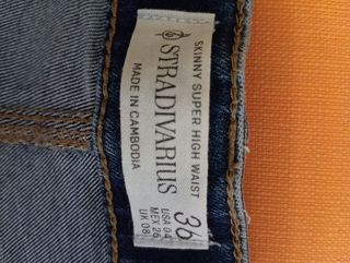 Pantalón vaquero mujer tiro alto, estrecho.