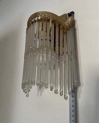 Aplique de lágrimas cristal y metal dorado
