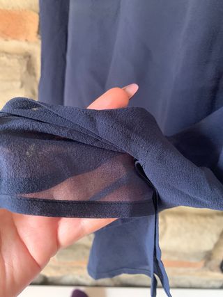 Canottiera Lette blu in seta nuova