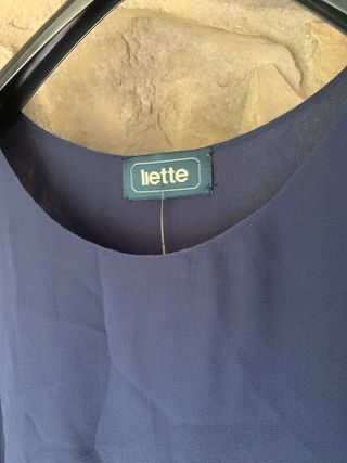 Canottiera Lette blu in seta nuova