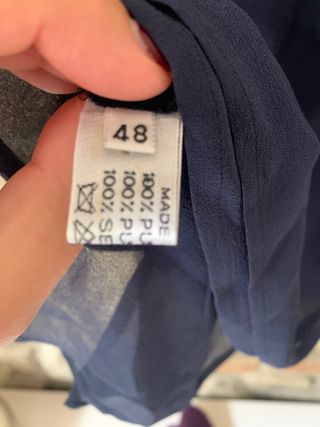 Canottiera Lette blu in seta nuova