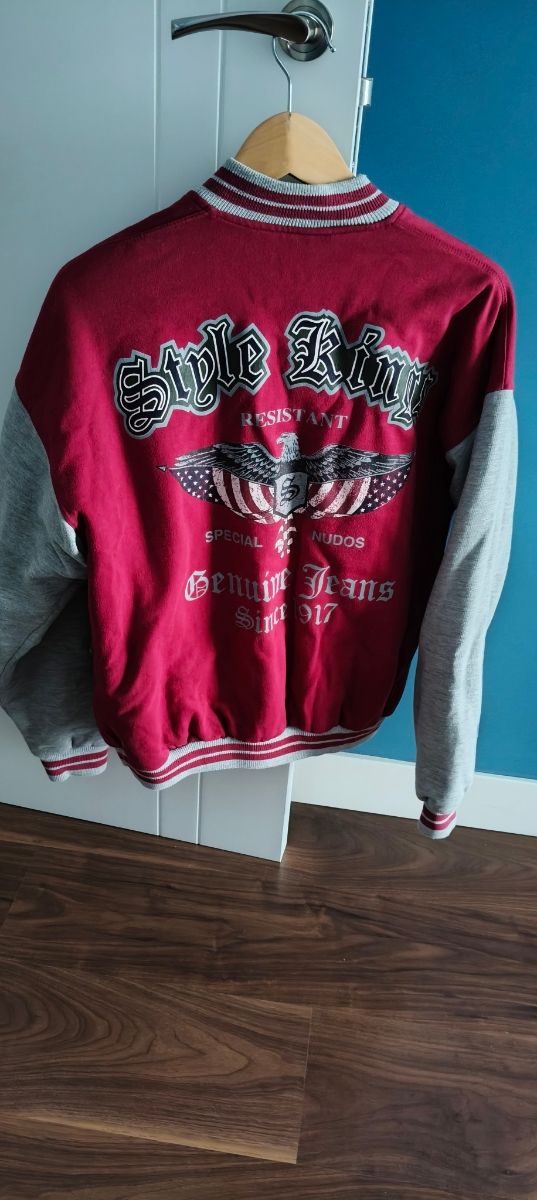 Chaqueta Juvenil Invierno Roja y Gris