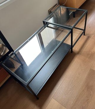 Mesa de centro IKEA cristal y metal